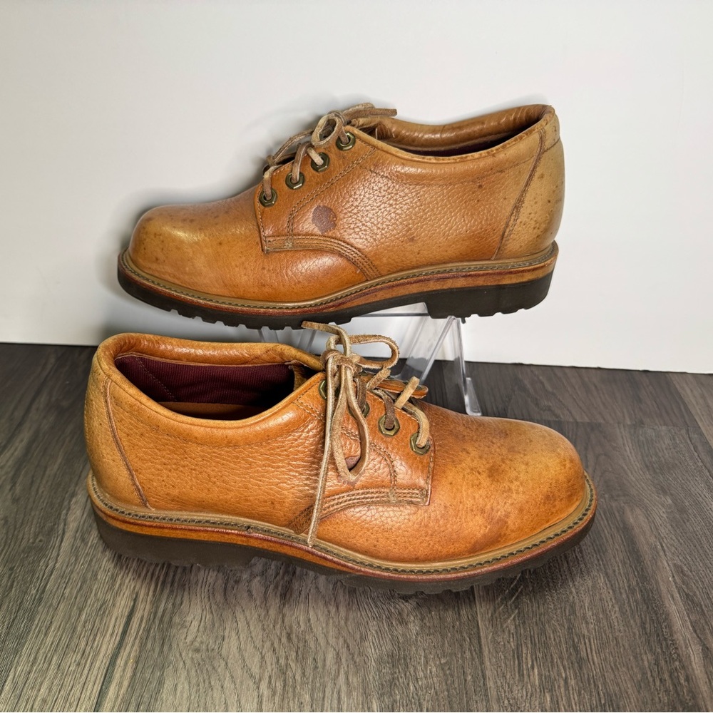 🔥Vintage Chippewa Brown Leather Work Oxford Shoes Men’s 7.5D Vibram Gumlite USA